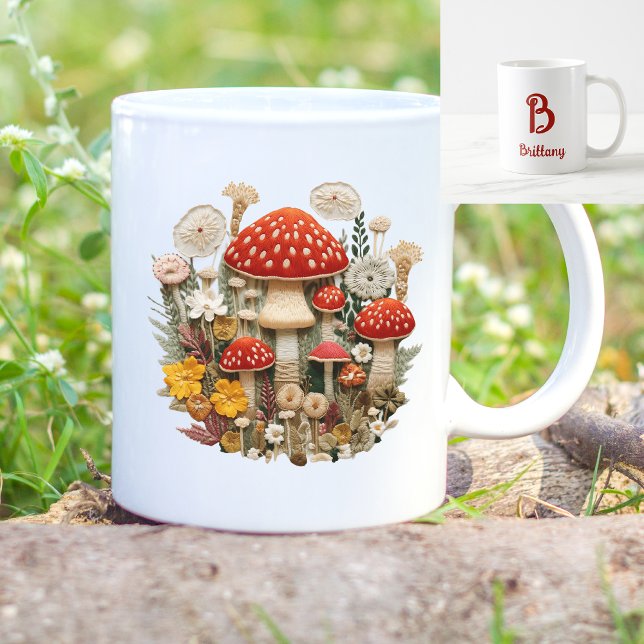 Mug Monogramme du champignon (Créateur téléchargé)