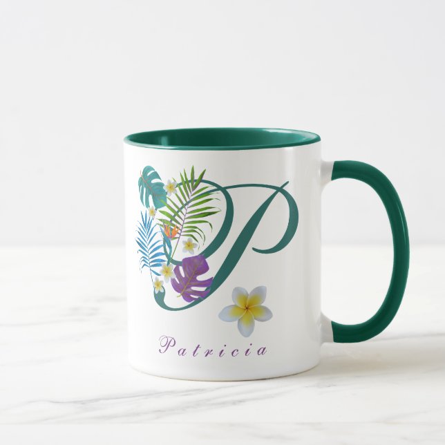 Mug Monogramme du Paradis tropical Nom Patricia (Droite)