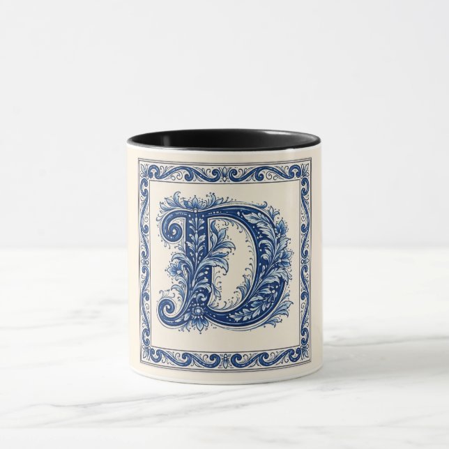 Mug Monogramme du patrimoine norvégien - Bleu (Centre)