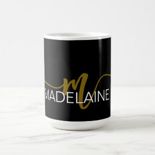 Mug Monogramme Elegant Black Gold