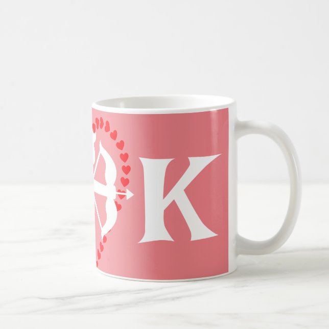 Mug monogramme élégant mignon valentine, sucré pour co (Droite)
