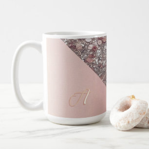 Mug Monogramme élégant or rose