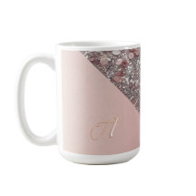 Monogramme élégant or rose