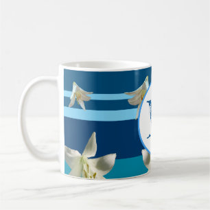 Mug monogramme en bleu