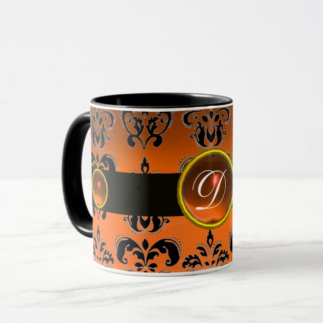 MUG MONOGRAMME EN PIERRE DE JEU DE L'ORANGE NOIR (Devant gauche)