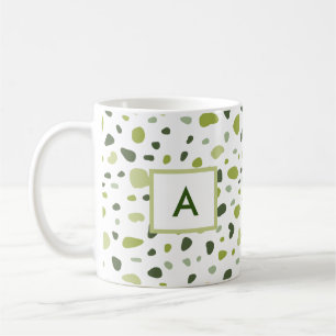 Mug Monogramme en terre cuite verte Sage