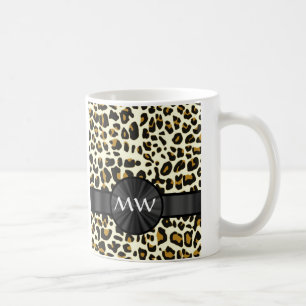 Mug Monogramme et empreinte de léopard
