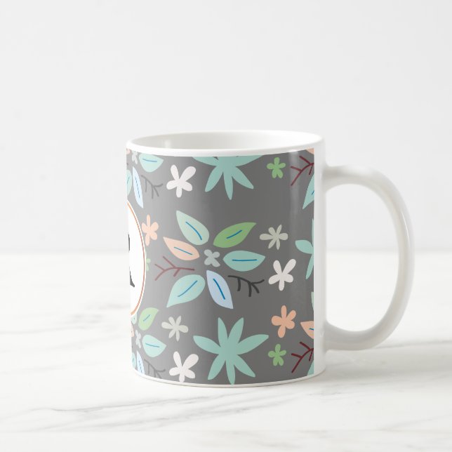 Mug monogramme et feuilles (Droite)