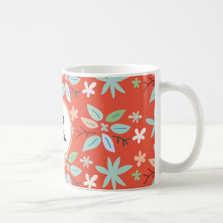 Mug monogramme et feuilles