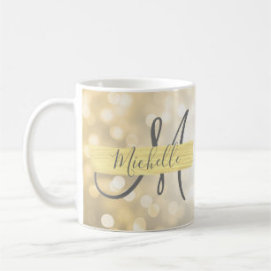 Mug Monogramme et motivation d'or moderne