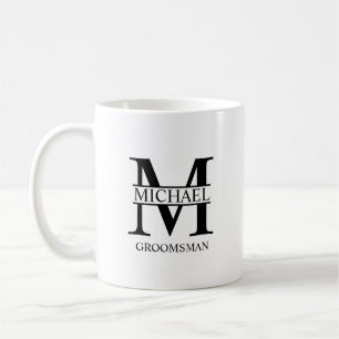 Mug Monogramme et nom du Groomsman personnalisé classi