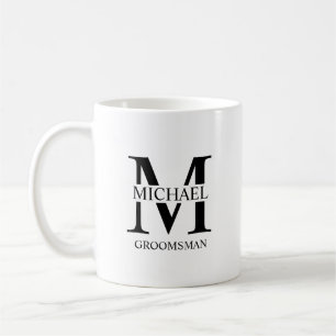 Mug Monogramme et nom du Groomsman personnalisé classi