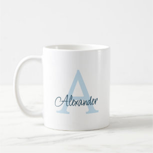 Mug Monogramme et nom écrits à la main dans un style é