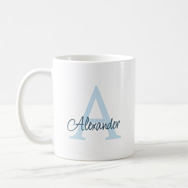 Mug Monogramme et nom écrits à la main dans un style é (Gauche)