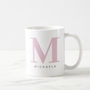 Mug Monogramme et nom personnalisés de grande taille m