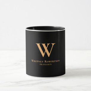 Mug Monogramme et profession d'or élégant personnalisé