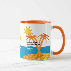 Mug Monogramme Famille Réunion Vacances d'été