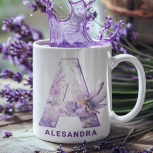 Mug Monogramme Fée Lilac A personnalisé