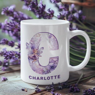 Mug Monogramme Fée Lilac C personnalisé
