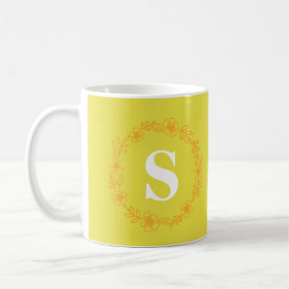 Mug Monogramme Fleur Dorée