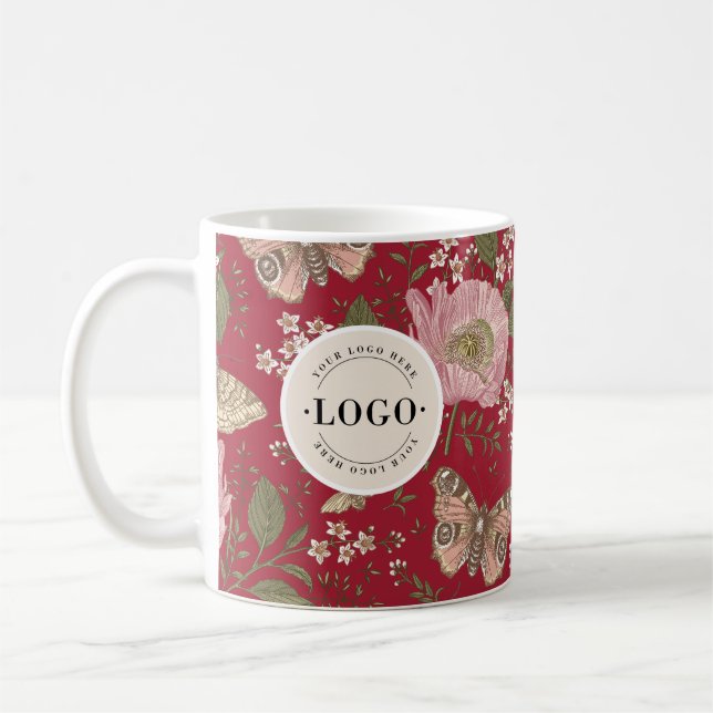 Mug Monogramme Floral Botanique de Fleur Sauvage Tenda (Gauche)