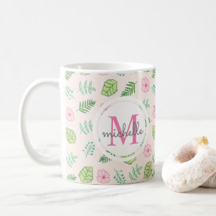 Mug Monogramme floral chic moderne