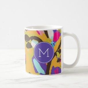 Mug Monogramme Floral de Boho rose I
