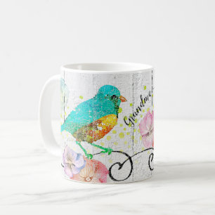 Mug Monogramme floral de citation de grand-maman