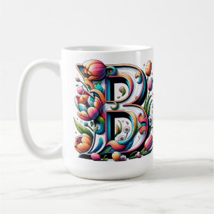 Mug Monogramme Floral - Lettre B
