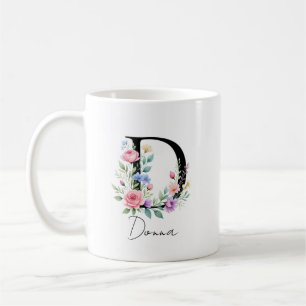 Mug Monogramme floral – Lettre D