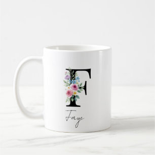 Mug Monogramme floral – Lettre F