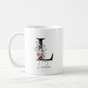 Mug Monogramme floral – Lettre L