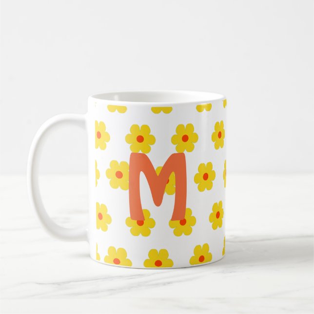 Mug monogramme floral minimal élégant bestamitié (Gauche)