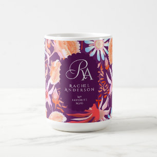 Mug Monogramme floral mystique florissant
