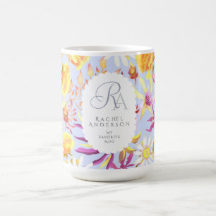 Mug Monogramme floral mystique florissant Lilac