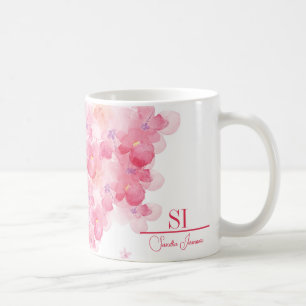 Mug monogramme floral personnalisé Initiales per