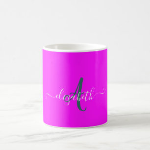 Mug Monogramme Fluorescent Rose