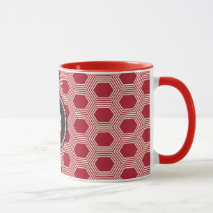Mug Monogramme géométrique de motifs de nid d'abeill
