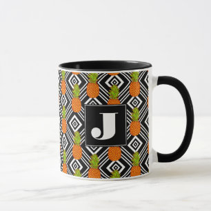 Mug Monogramme géométrique des ananas  
