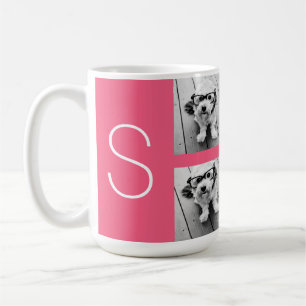 Mug Monogramme Girly de collage de photo d'Instagram