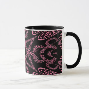 Mug Monogramme gothique K de mystère rose