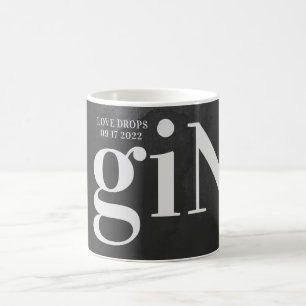 Mug Monogramme Grand Art Gris Moderne Gras