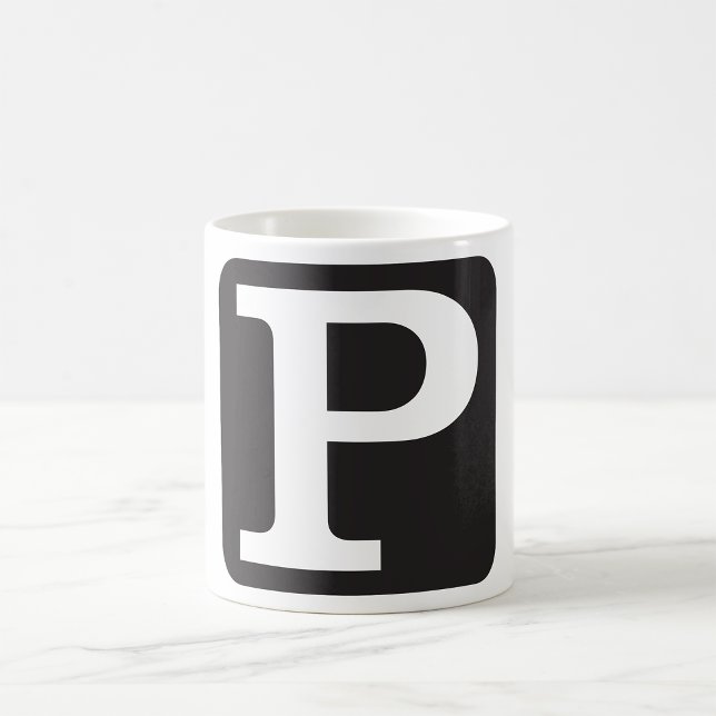Mug Monogramme gras lettre majuscule P (Créateur téléchargé)
