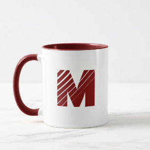 Mug Monogramme Gras Moderne Marron Blanc