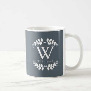 Mug Monogramme gris ardoise tendance