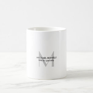 Mug Monogramme gris noir blanc