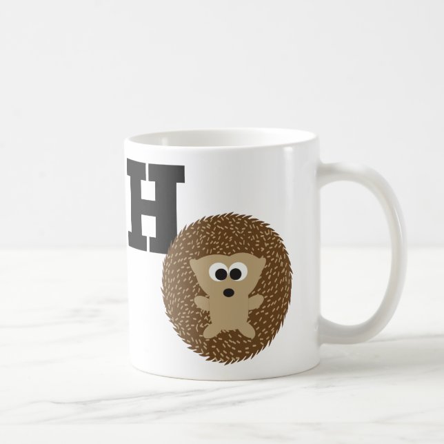 Mug Monogramme H est pour Hérisson (Droite)