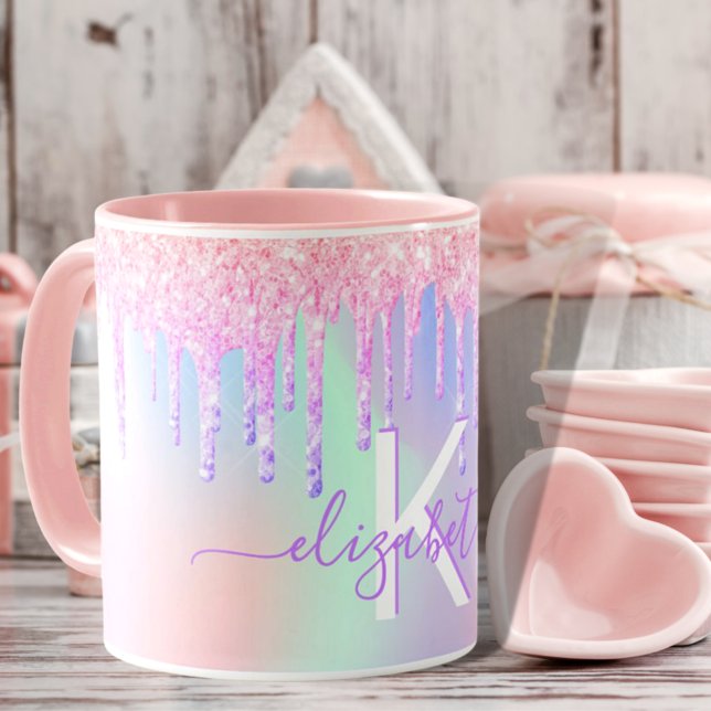 Mug Monogramme holographique licorne parties scintilla (Créateur téléchargé)