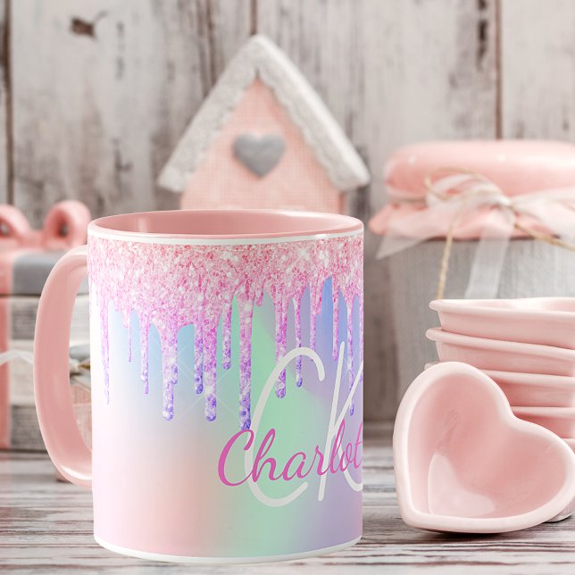 Mug Monogramme holographique licorne parties scintilla (Créateur téléchargé)