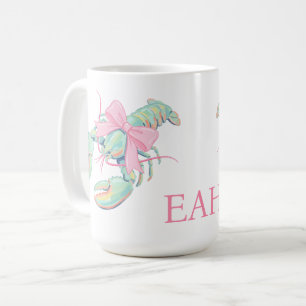 Mug Monogramme homard aquarelle pastel prépa